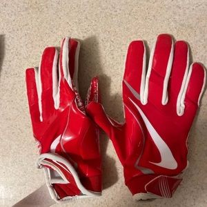 Brand New Nike red leather youth football gloves